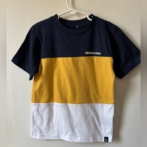 Kenneth Cole Kids Tri-Tone Tee - Dark Blue, Mustard, White
